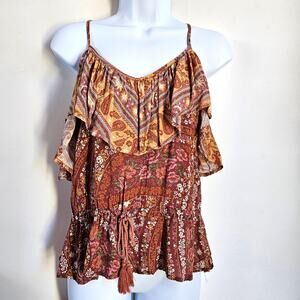 Spell & The Gypsy City Lights Cami Top Size XS Layered Boho Festival Western